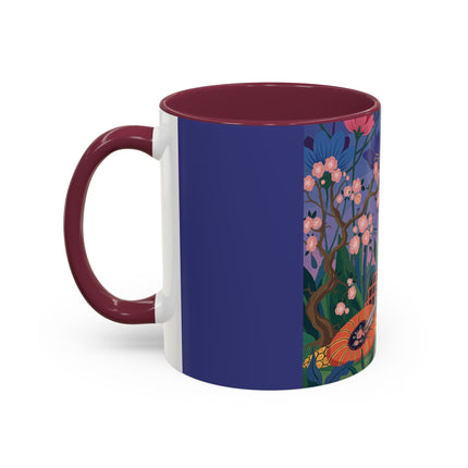 The Garden Of Quiet Reverie Colorful Mugs – Art Deco Botanical Serenity
