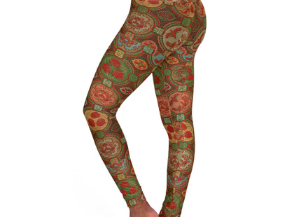 Japanese Fan Pattern by G.A. Audsley High Waisted Yoga Leggings (AOP)