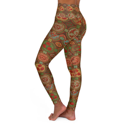 Japanese Fan Pattern by G.A. Audsley High Waisted Yoga Leggings (AOP)