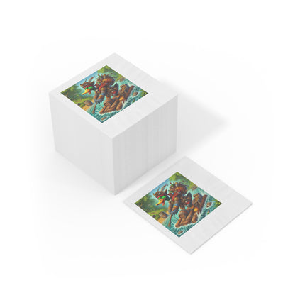 The Daring Drake White Coined Napkins