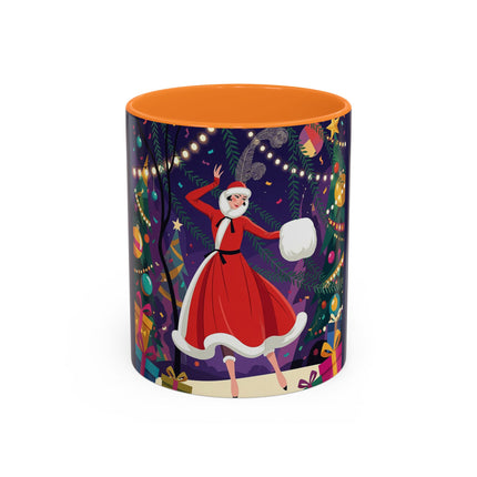 🎄❄️ The Christmas Snowball Dance Colorful Mug – Whimsical Holiday Fashion Fantasy