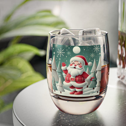 Santa's Joyful Night Whiskey Glass