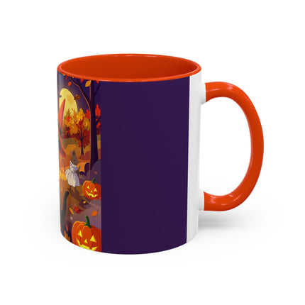 🐈‍⬛🎻 The Black Cat's Moonlit Melody Colorful Mug – Whimsical Halloween Music