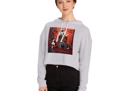 Halloween Night Scene Women’s Cropped Hooded Sweatshirt