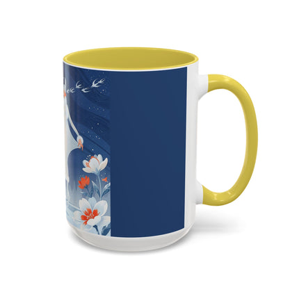 ❄️⛸️ The Winter Skater’s Flight Colorful Mug – Art Deco Floral Fantasy