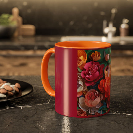 Peonies in Full Bloom Colorful Mugs (11oz, 15oz)