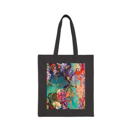 Golden Wisteria Symphony Cotton Canvas Tote Bag