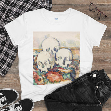 The Three Skulls by Paul Cézanne Women's Midweight Cotton Tee