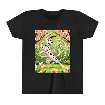 Dalmatian Dance in the Cherry Blossom Grove Youth Short Sleeve Tee