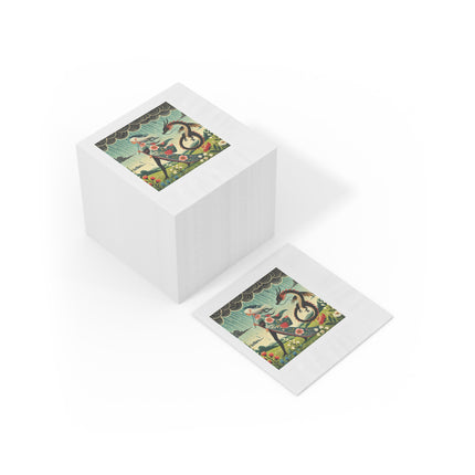 The Dragon Fairy’s Stride White Coined Napkins