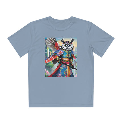 Cyberpunk Samurai Owl Youth Competitor Tee