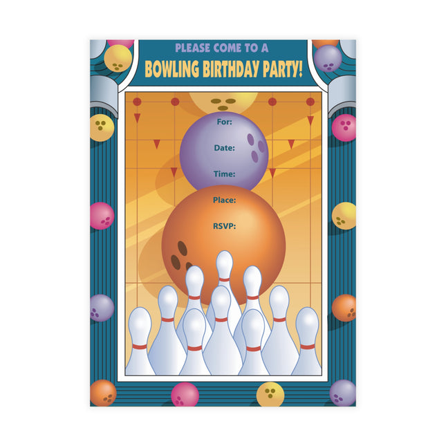 Strike Zone Bowling Party Invitation! Bundles of 10, 30, 50 Pieces Available (envelopes included)