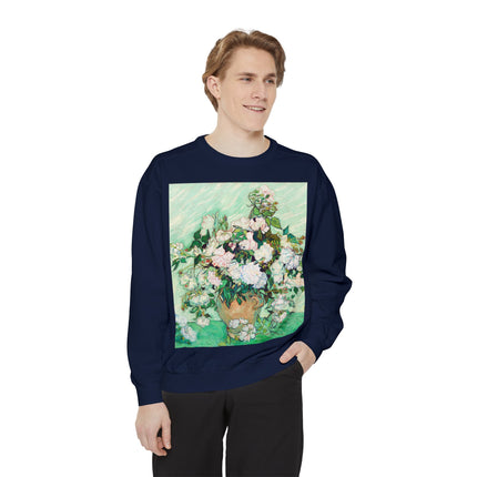 Roses by Vincent Van Gogh Unisex Garment-Dyed Sweatshirt