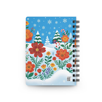 🌺❄️ The Winter Folk Flower Cloak Spiral Notebook – Colorful Holiday Fantasy