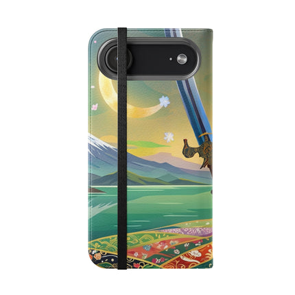🐕⚔️ Cyberpunk Samurai Dog Flip Case – Futuristic Honor & Kitsune Spirit