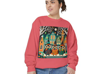 Night of the Trick-or-Treating Owlets Unisex Garment-Dyed Sweatshirt