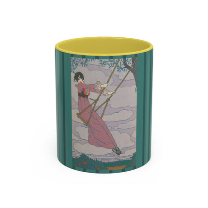 La balançoire by Georges Lepape Colorful Mugs (11oz, 15oz)