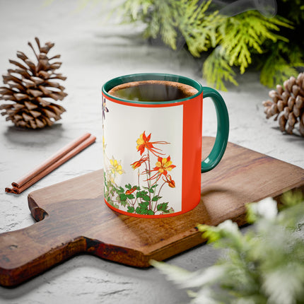 Aquilegia Flowers by Tanigami Kônan Colorful Mugs (11oz, 15oz)