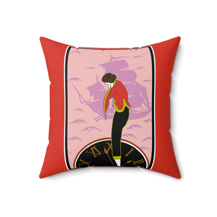 Woman Waiting for her Beloved at 1:59 by Kobayashi Kaichi Spun Polyester Square Pillow