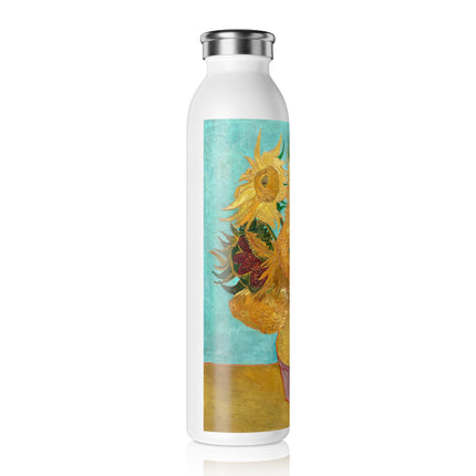 Vase with Twelve Sunflowers by Vincent Van Gogh Slim Water Bottle