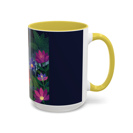 Moonlight Waltz Among The Blossoms Colorful Mugs – Art Deco Floral Enchantment