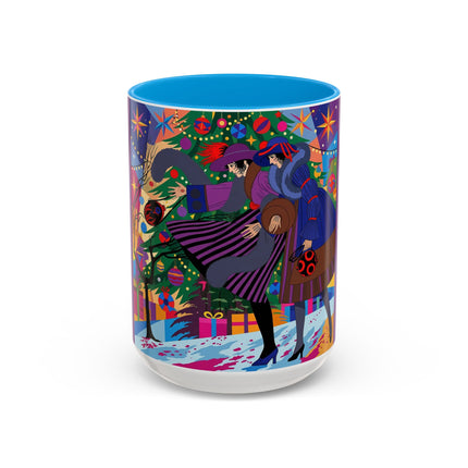 🎄✨ Christmas Among The Twinkling Trees Colorful Mug – Art Deco Holiday Fantasy