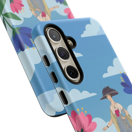 🌸🎩 The Lady Of The Grand Flower Garden Phone Case – Art Deco Fashion Illustration