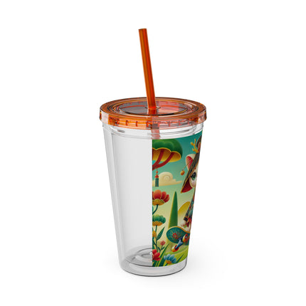Dragon Dance on Wheels Sunsplash Tumbler with Straw, 16oz