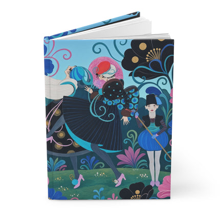 🎭🌸 The Harlequin Garden Dance Hardcover Journal – Art Deco Theatrical Whimsy