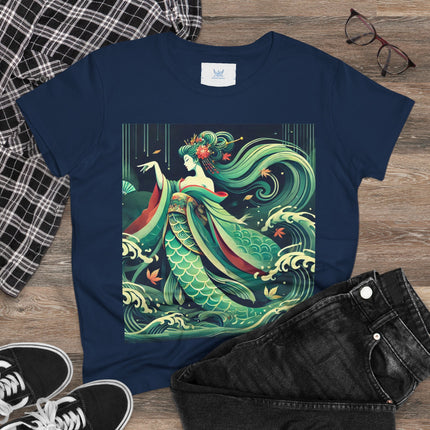 Mermaid Queen Rising from the Deep Cotton Tee