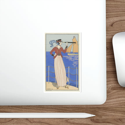 Costume de Yacht by George Barbier Die-Cut Stickers (5 Sizes)