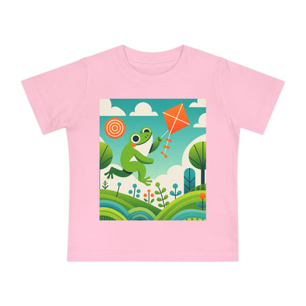Young Frog’s Kite Adventure Baby T-Shirt – A Sky Full of Play