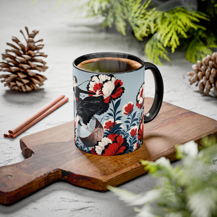 ❤️🌺 The Scarlet Blossom Dancer Colorful Mug – Art Deco Fashion Whimsy
