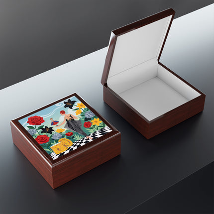 🌹🎭 The Lady Of The Little Dancer Jewelry Box – Art Deco Floral Fantasy