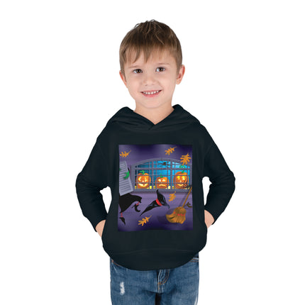 Whimsical Halloween Mischief Toddler Pullover Fleece Hoodie
