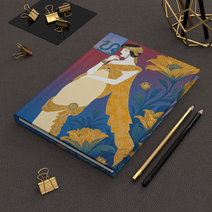 🌼✨ The Golden Garden Empress Hardcover Journal – Art Deco Floral Elegance