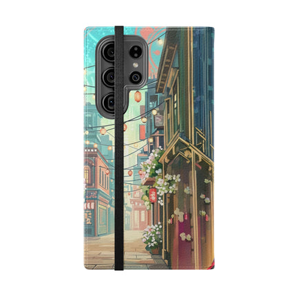 🦝✨ Cybernetic Red Panda Flip Case – Neon Charm & Futuristic Wonder