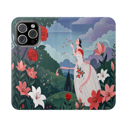 🌹💌 The Garden Of Blown Kisses Flip Case – Art Deco Floral Romance