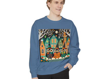 Night of the Trick-or-Treating Owlets Unisex Garment-Dyed Sweatshirt