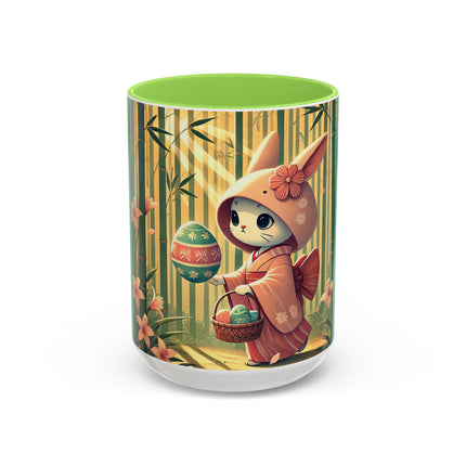 Geisha Kitten’s Easter Stroll Colorful Mugs (11oz, 15oz)