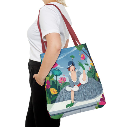 🌺🦚 The Lady Of The Peacock Garden Tote Bag – Art Deco Floral Fashion