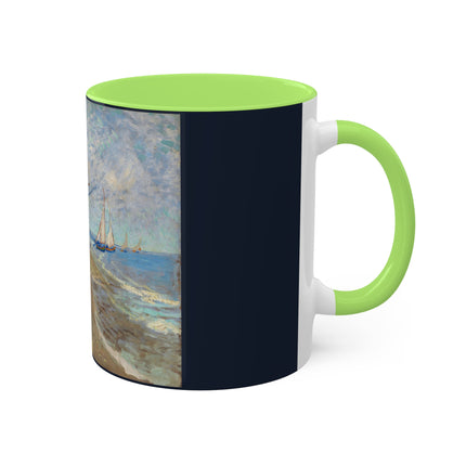 Fishing Boats on the Beach at Saintes-Maries by Vincent Van Gogh Colorful Mugs, 11oz