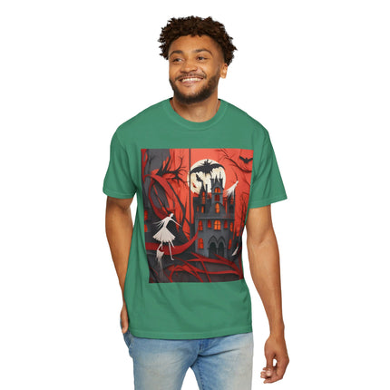 Halloween Night Scene Unisex Garment-Dyed T-shirt