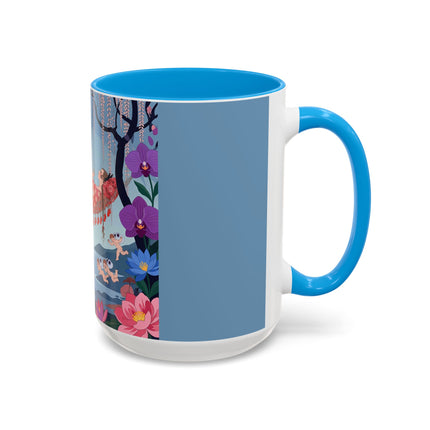 The Ladies Of The Enchanted Hammock Colorful Mugs – Art Deco Whimsical Garden Elegance