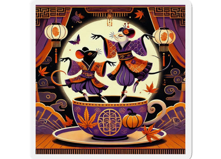 Theatrical Halloween Kabuki Mice Die-Cut Magnets (5 Sizes)