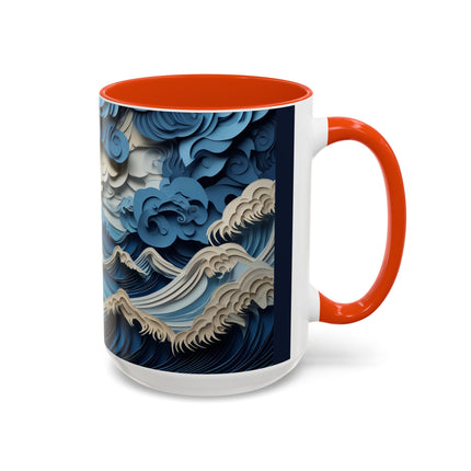 Dramatic Ocean with Crashing Waves Colorful Mugs (11oz, 15oz)