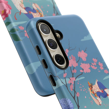 🌸☂️ The Lady Of The Falling Blossoms Phone Case – Art Deco Garden Whimsy