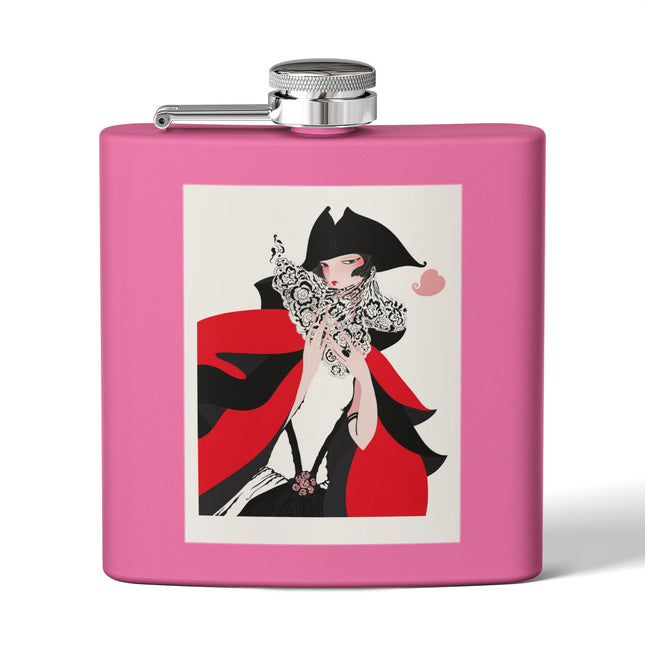 Crimson Masquerade Flask – Dramatic Grace & Bold Elegance