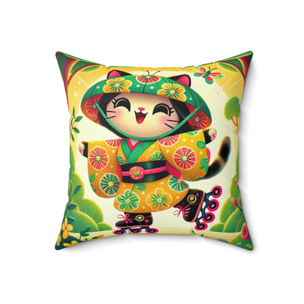 Firefly Dance on Wheels Spun Polyester Square Pillow