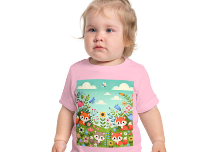 Fox Cubs in Bloom Baby Short Sleeve T-Shirt